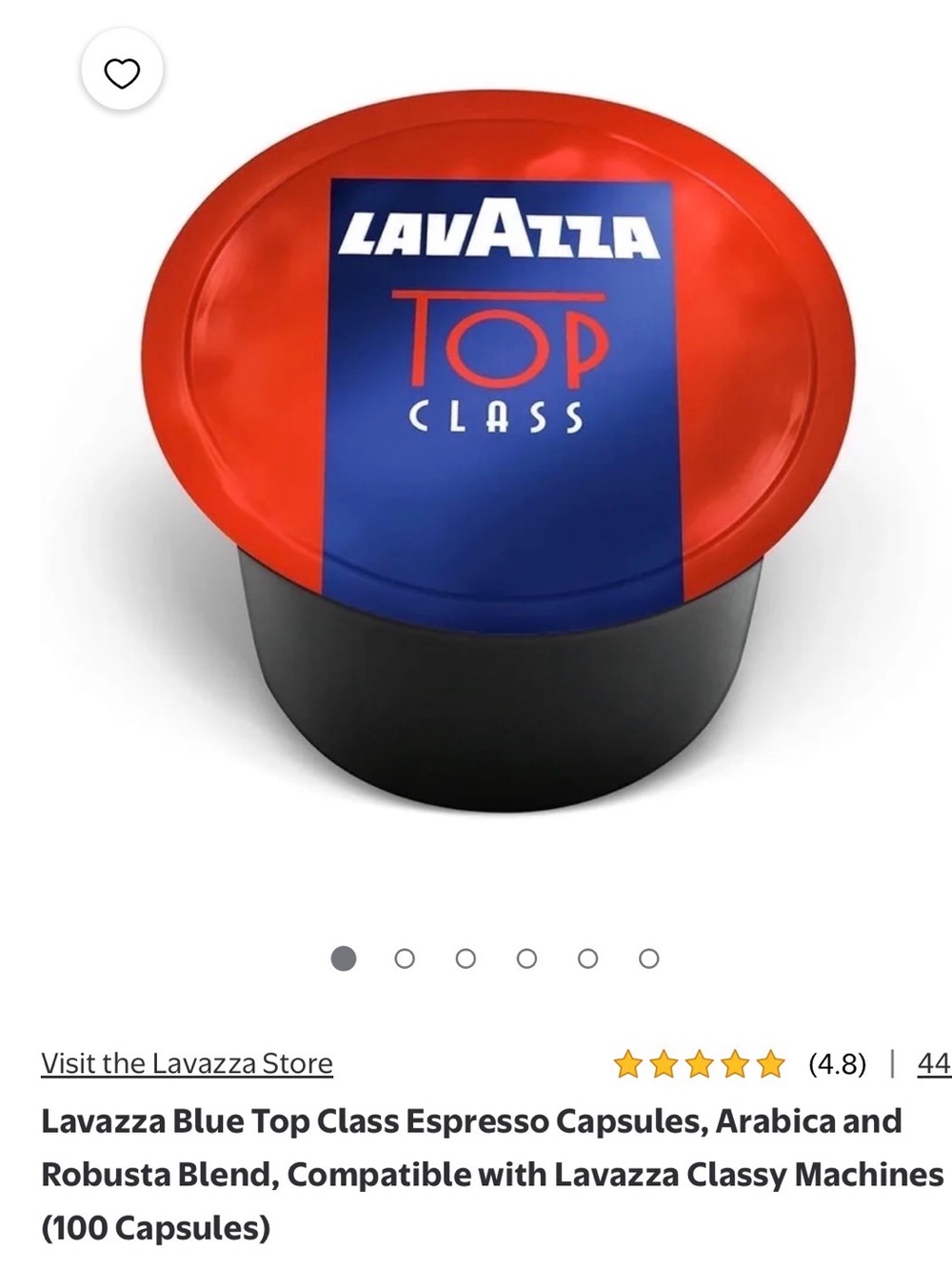 Lavazza Top Class Espresso Capsules — Red and Blue.. NWT box of 100